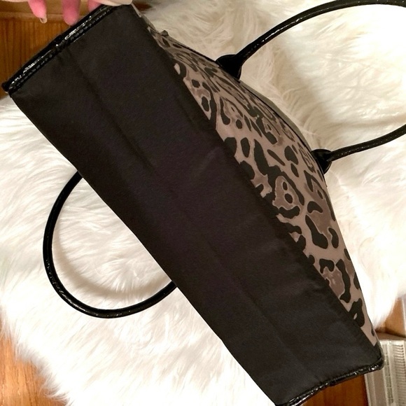Ulta Beauty Tote Bag Canvas Patent Tan Black Leopard - Picture 7 of 9